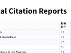 【2024年更新】麻醉学领域TOP30杂志影响因子